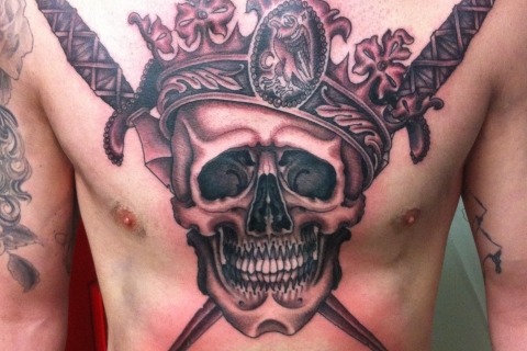 Calgary Tattoo Shop - Skull Chest Piece